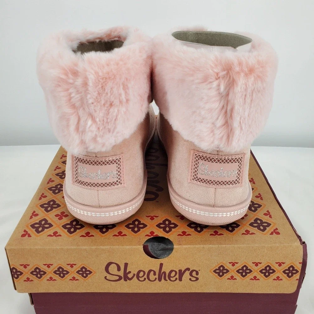 Skechers‎ Cozy Campfire Slipper Boots Faux Fur Meant to Be Blush Womens 7.5 New